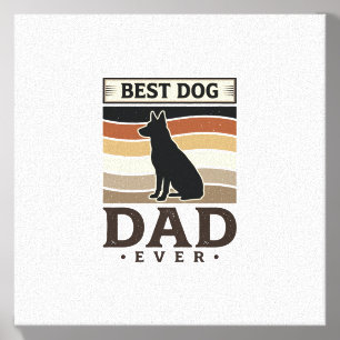 Best Dog Dad Ever Vintage Dog Lover Design_1 Canvas Photo Tile