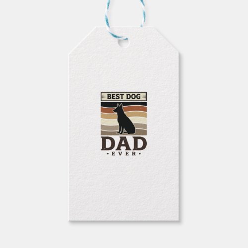 Best Dog Dad Ever Vintage Dog Lover Design_1 Gift Tags