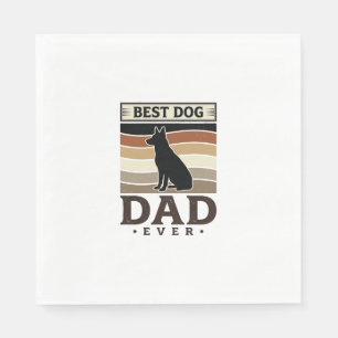 Best Dog Dad Ever Vintage Dog Lover Design_1 Napkins