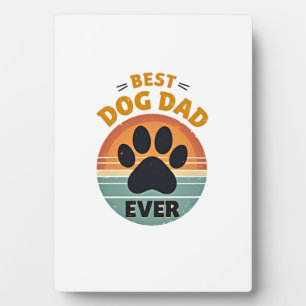 Best Dog Dad Ever Vintage Retro Paw Sunset Dog Lov Plaque