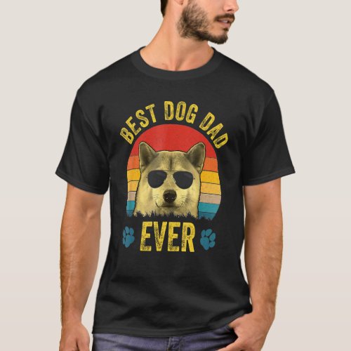 Best Dog Dad Ever Vintage Vintage Fathers Day Ret T_Shirt