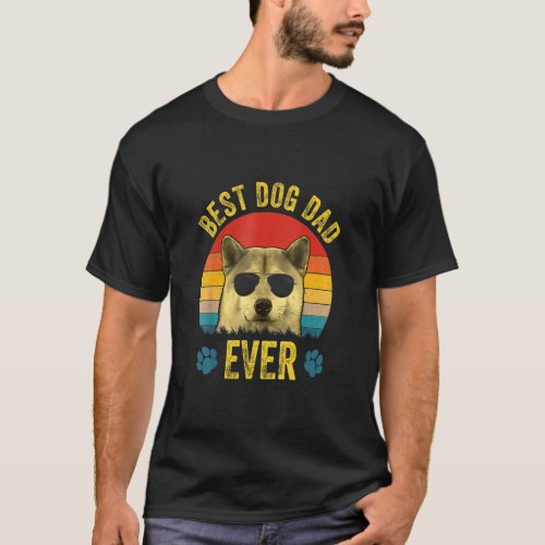 Best Dog Dad Ever Vintage Vintage Fathers Day Ret T_Shirt