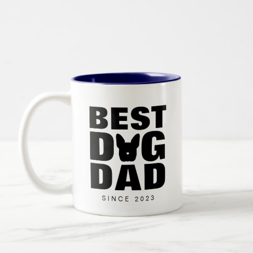 Best Dog Dad  Frenchie Bulldog Dad Heart Gift Two_Tone Coffee Mug