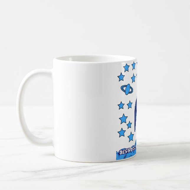 Best Dog Dad In The Galaxy Space Rocket Funny Gift Coffee Mug (Left)