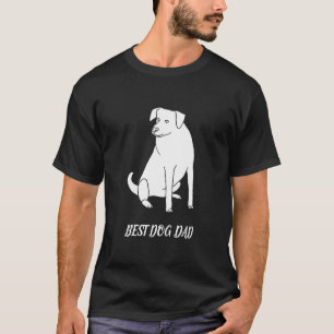 Best Dog Dad Outline Drawing of Pit Bull Tees