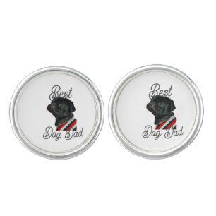 Best dog dad parents grandparents photo pet gray n cufflinks