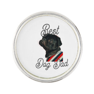Best dog dad parents grandparents photo pet gray n lapel pin