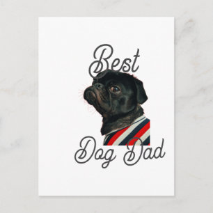 Best dog dad parents grandparents photo pet gray n postcard