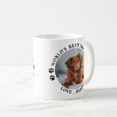 Best Dog Dad Paw Prints Personalized Pet Photo Coffee Mug (Front Right)