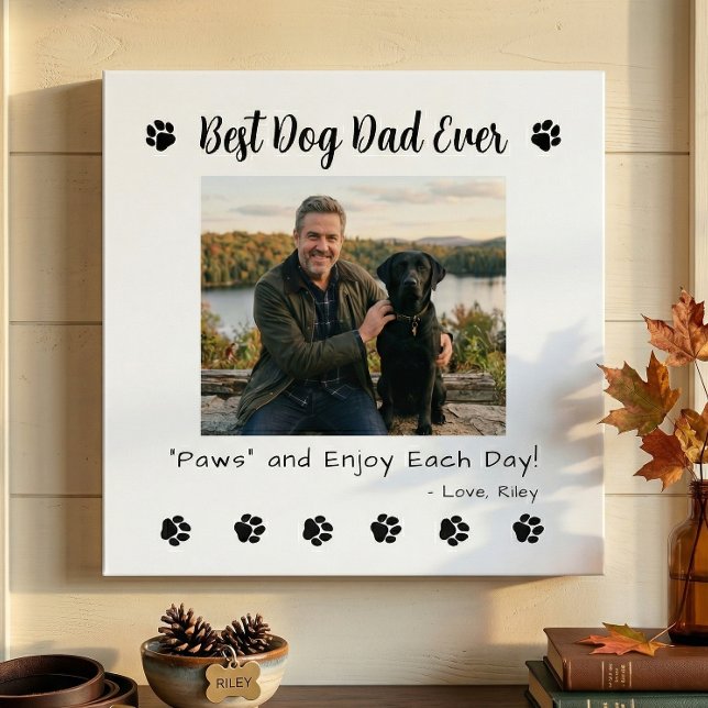 Best Dog Dad Paws Pet Photo Acrylic Print (Creator Uploaded)