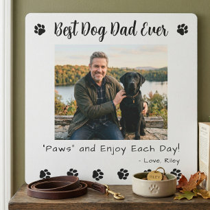Best Dog Dad Paws Pet Photo Metal Print