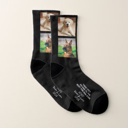 Best Dog Dad Personalized 2 Photos Black Socks