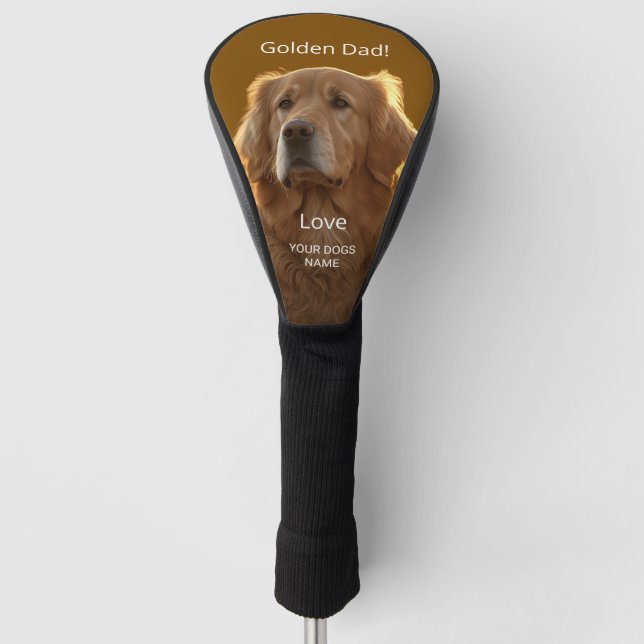 Best Dog Dad Personalized Golf Head Cover (Front)