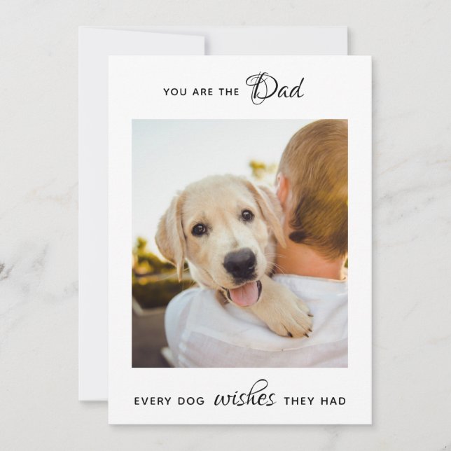 Best Dog Dad Personalized Pet Photo Father's Day Holiday Card (Front)