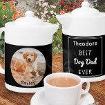 Best Dog Dad Personalized Pet Photo Father's Day Teapot<br><div class="desc">Surprise the 'Best Dog Dad' on Father's Day with this custom teapot, featuring a favorite photo of his dog and the pet's name. Personalize the other side with the dog dad's name, above the 'Best Dog Dad' accolade. The classic black background forms a stylish backdrop to the design. An ideal...</div>