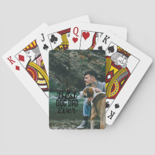 Best Dog Dad Personalized Photo Father's Day Poker Cards