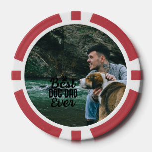 Best Dog Dad Personalized Photo Father's Day Poker Chips