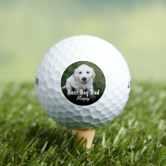 Best Dog Dad Pet Photo Cute Golf Balls (Insitu Tee)
