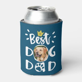 Best Dog Dad Pet Photo Paw Print Text Custom color