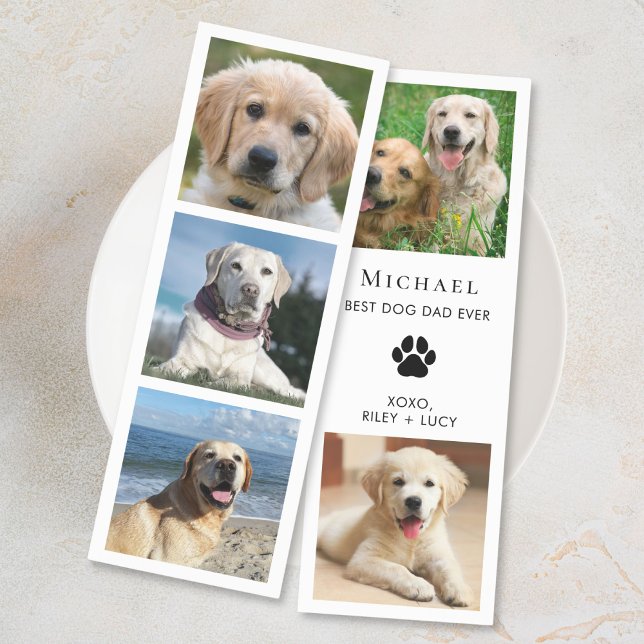 Best Dog Dad Photo Collage Bookmarks (Creator Uploaded)