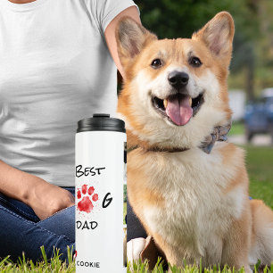 Best Dog Dad Photo Collage Custom Name Thermal Tumbler