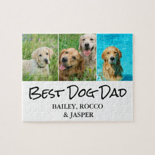 Best Dog Dad Photo Collage  Jigsaw Puzzle