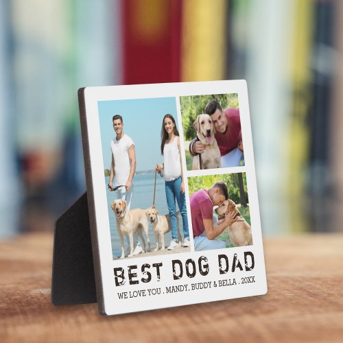 BEST DOG DAD Photo Collage Plaque