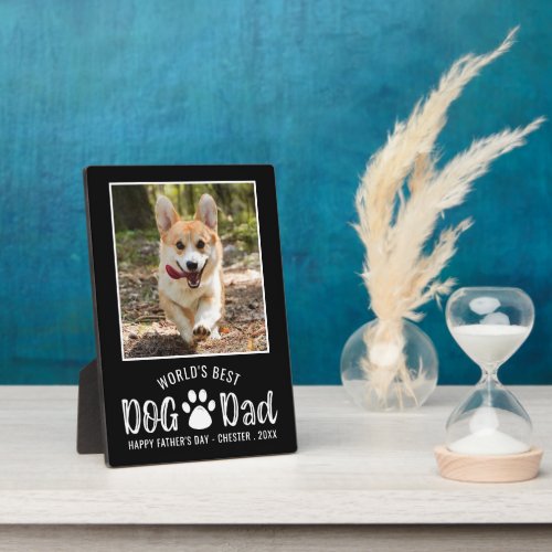 Best Dog Dad Photo Fathers Day Your Color Plaque