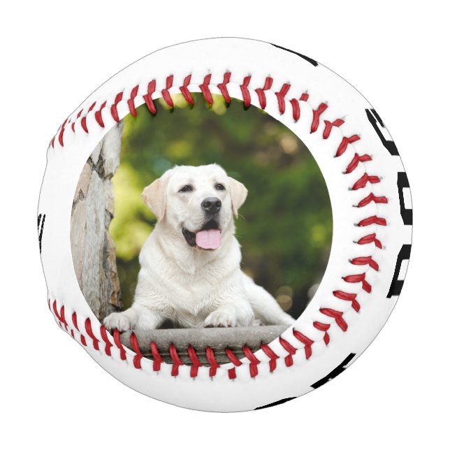 Best Dog Dad Photo Personalized Baseball (Back Left)