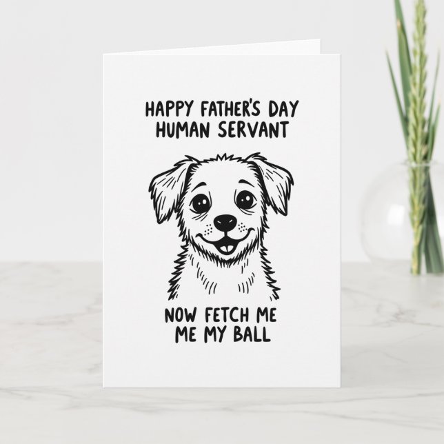 Best Dog Dad Sketch Portrait Card (Front)