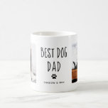 Best Dog Dad | Two Photo Handwritten Text Coffee Mug