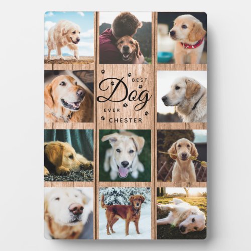 Best Dog Ever Farmhouse Rustic Photo Collage Wood Plaque