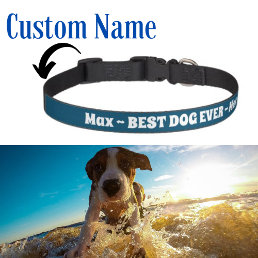 Best Dog Ever ~ Max ~ Blue Pet Collar