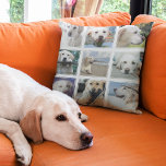 Best Dog Ever Modern Photo Collage Throw Pillow<br><div class="desc">Everyone thinks they have the Best Dog Ever! How cool is this modern photo collage pillow,  featuring 9 square pictures of your pooch on the front with a cute pawprint,  their name and text 'BEST DOG EVER' on the reverse. Background can be changed to any color.</div>