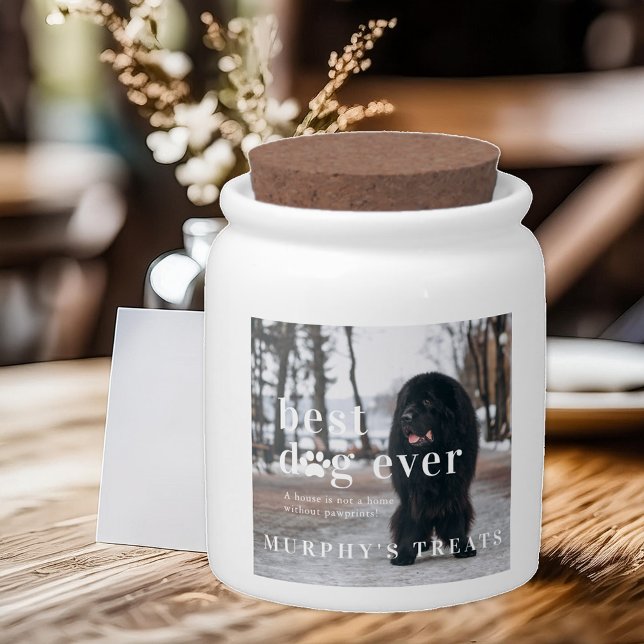 Best Dog Ever | Monogram & Photo Treat Jar (Creator Uploaded)