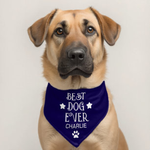 Best Dog Ever Personalized  Custom Pet Name Bandana Collar