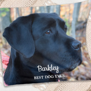 Best Dog Ever Personalized Dog Photo Fleece Blanket