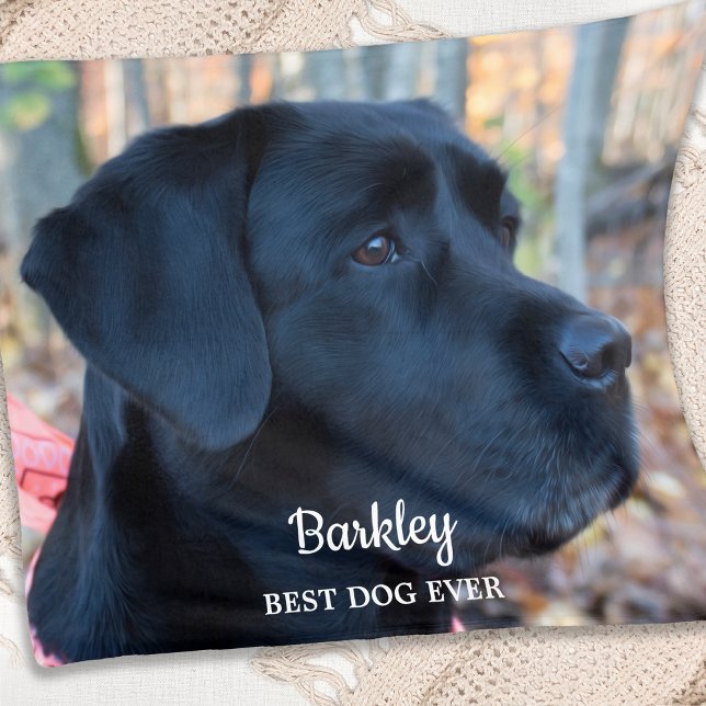 Best Dog Ever Personalized Dog Photo Fleece Blanket (Creator Uploaded)