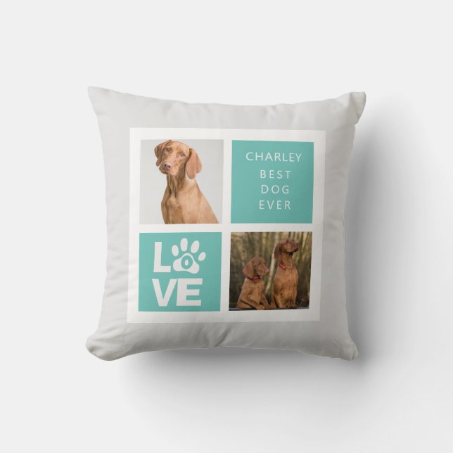 Best Dog Ever | Personalized Photo Throw Pillow (Front)