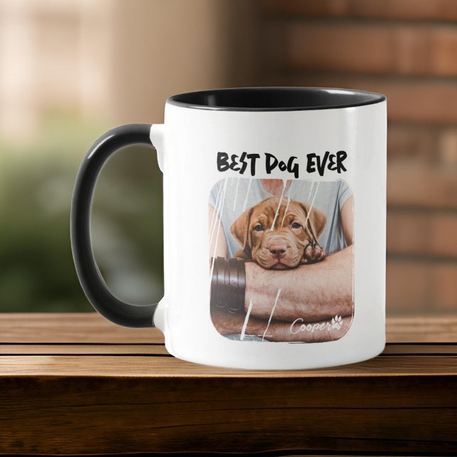 Best Dog Ever Pet's Modern Grunge Cool Photo Paw Mug (Creator Uploaded)