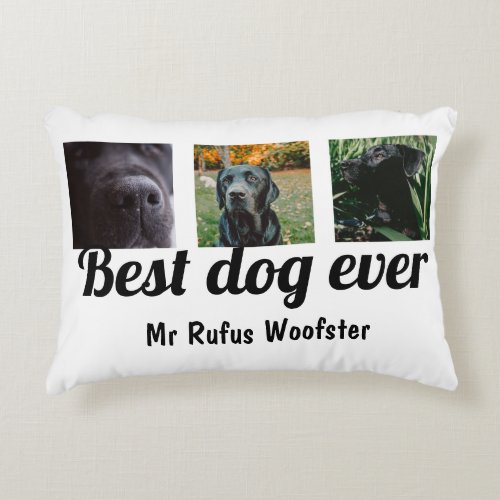 Best Dog Ever Photo and Text Custom Personalized Accent Pillow