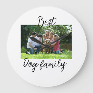 Best dog family mom dad pet animal friend holidayg large clock