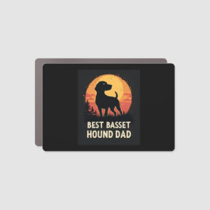 Best Dog Father Dad - Vintage Basset Hound T-Shirt Car Magnet