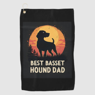 Best Dog Father Dad - Vintage Basset Hound T-Shirt Golf Towel