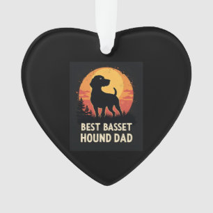 Best Dog Father Dad - Vintage Basset Hound T-Shirt Ornament