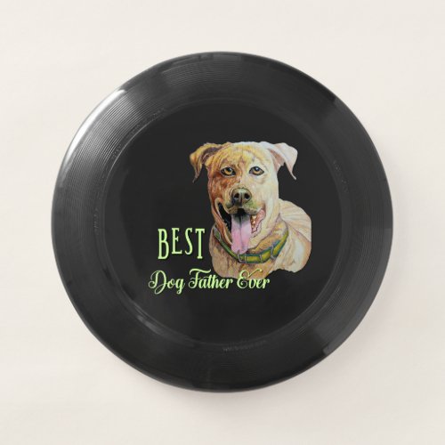 Best Dog Father Ever Pit Bull Brindle Dark  Wham_O Frisbee