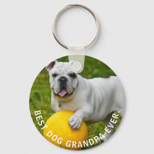 Best Dog Grandpa Ever Custom Photo Keychain