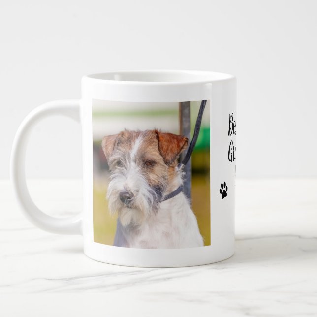 Best Dog Grandpa Ever Photo Dog Giant Coffee Mug (Left)