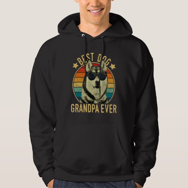 Best Dog Grandpa Ever  Siberian Husky Hoodie (Front)