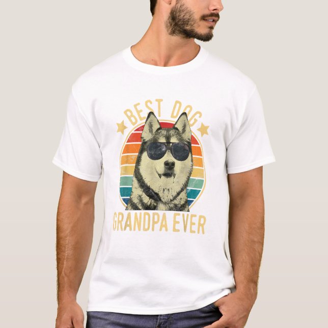Best Dog Grandpa Ever Siberian T-Shirt (Front)